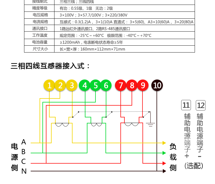 海興DTSD208三相四線(xiàn)電能表接線(xiàn)展示